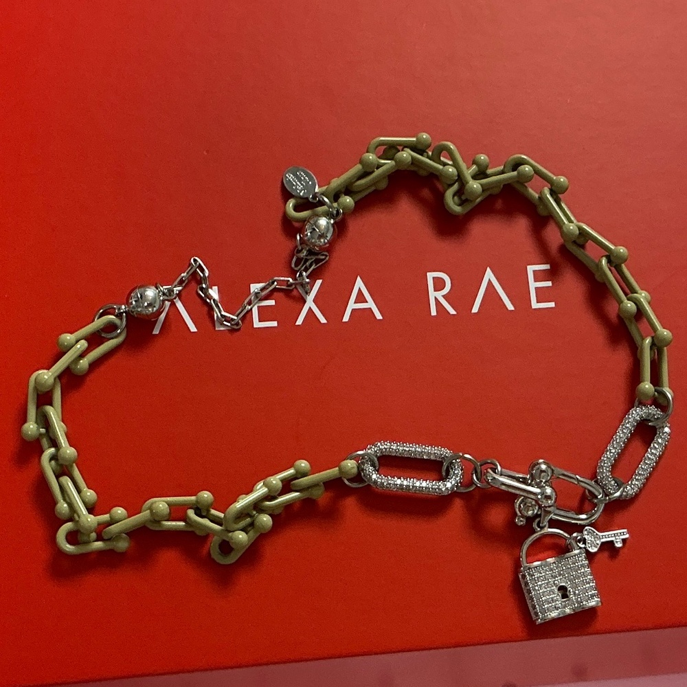By Alexa Rae Can’t We Try Moss Necklace NWT Sold Out